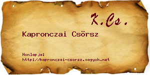 Kapronczai Csörsz névjegykártya